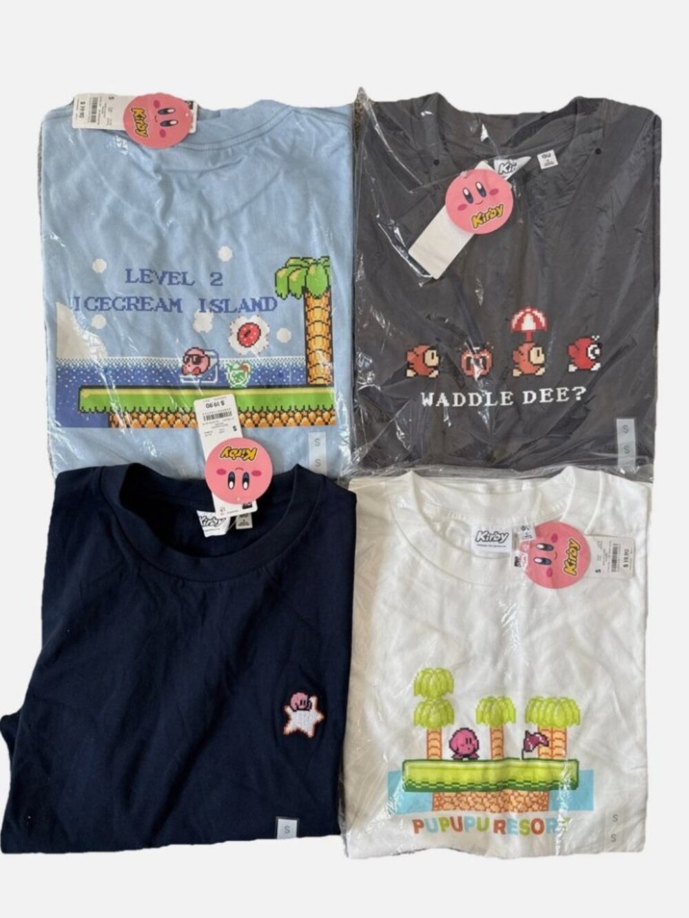 GU Uniqlo Sister CO Japan Graphic T Shirt Nintendo Kirby Size Small Lot of 4
